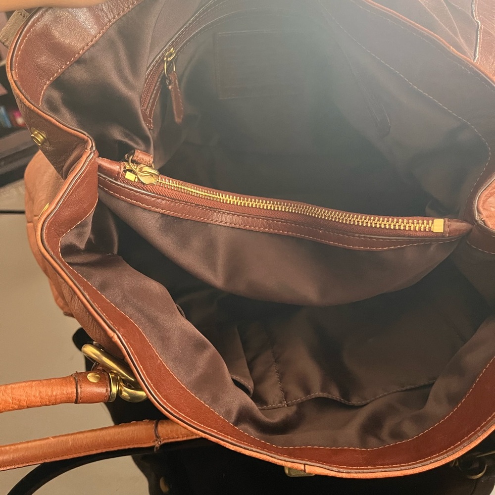Coach Hampton Leather Carryall 15404
Brown Leather Handbag with Gold Accents - Picture 11 of 16